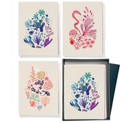Elena Essex Confezione da 12 biglietti vuoti con buste, 9,5 x 13,2 cm, biglietti di auguri per tutte le occasioni, design barriera corallina, biglietti vuoti da 300 g/m² in lamina d'oro goffrata,