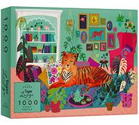 Elena Essex Puzzle da 1000 pezzi per adulti, 71 x 51 cm, motivo: tigre che si rilassa tra le piante