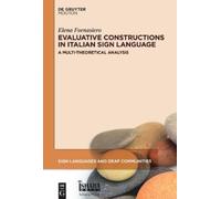 Elena Fornasier Evaluative Constructions in Italian Sign Lang (Copertina rigida)