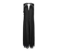 Elena Mirò - Abito lungo in lino con pizzo - - Dresses - Donna - Nero - L