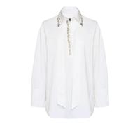 Elena Mirò - Camicia in popeline con cristalli - - Blouses & Shirts - Donna - Bianco - S