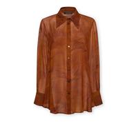 Elena Mirò - Camicia in georgette stampata - - Blouses & Shirts - Donna - Marrone - XL