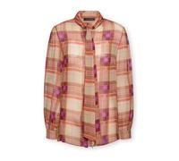 Elena Mirò - Camicia in georgette stampata con fusciacca - - Blouses & Shirts - Donna - Marrone - 3XL