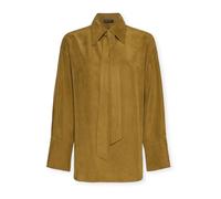 Elena Mirò - Camicia in Misto Lino con Cintura - - Blouses & Shirts - Donna - Marrone - M