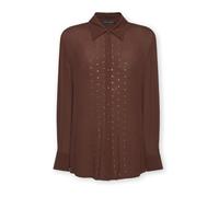 Elena Mirò - Camicia in Viscosa con Strass - - Blouses & Shirts - Donna - Marrone - 6XL