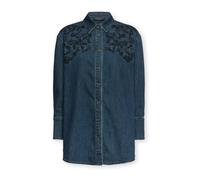 Elena Mirò - Camicia lunga in denim con ricami - - Blouses & Shirts - Donna - Blu - 3XL