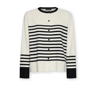 Elena Mirò - Cardigan a Righe in Misto Viscosa - - Knitwear - Donna - Bianco - L