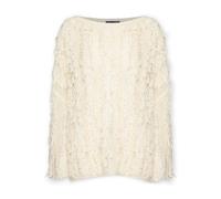 Elena Mirò - Fringed Knit Jumper - - Knitwear - Donna - Bianco - S/M