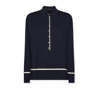 Elena Mirò - Polo con Bottoni e Profili a Contrasto - - Knitwear - Donna - Blu - 3XL