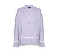 Elena Mirò - Polo con bottoni e profili a contrasto - - Knitwear - Donna - Viola - XS