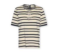 Elena Mirò - T-shirt a righe con ricamo - - Tops - Donna - Blu - L
