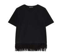Elena Mirò - T-shirt con bordo a frange - - Tops - Donna - Nero - M