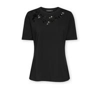 Elena Mirò - T-shirt con ricamo floreale - - Tops - Donna - Nero - M