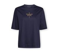 Elena Mirò - T-shirt in cotone con applicazione libellula - - Tops - Donna - Blu - XL