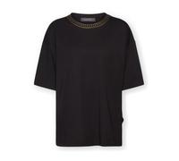 Elena Mirò - T-shirt in cotone con borchie e lacci laterali - - Tops - Donna - Nero - 2XL