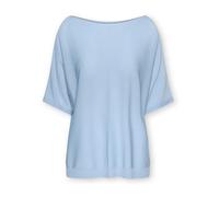 Elena Mirò - Top a Maniche Corte in Misto Viscosa - - Knitwear - Donna - Blu - M