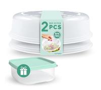 ELENANO 2 Coperchio Microonde | Coperchio per Microonde | Accessori Microonde per Cocinare | Campana per Microonde 24 cm | 0% BPA | Massima Efficienza in Cucina | 1 Contenitore in Omaggio