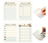 Elenco delle cose da fare, note adesive, set di 4, note adesive, promemoria per pianificazione settimanale, promemoria di pianificazione mensile, gestione del tempo, quaderno, carino