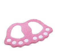 Eleoption Tappetino da Bagno Antiscivolo, Asciugatura Rapida, con Simpatica Orme dei Piedi, Assorbe L’acqua, è morbido Comodo, per Camera da Letto Cucina Corridoio Ingresso, Rosa, Medio, 67 * 48CM