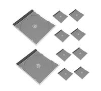 ELEOUTI 10 pezzi Custodie CD Trasparenti con Vassoio in Plastica Scatole Singole per Protezione e Organizzazione Dischi per Casa Ufficio e Scuola