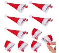 ELEOUTI 10 Pezzi Mollette per Capelli Bambina Natalizie Forma di Cappello di Babbo Natale Clip Coccodrillo in Metallo Antiscivolo Accessori Rossi per Feste Adatte a Capelli Lunghi e Medi