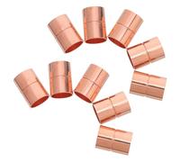 ELEOUTI 10 Pezzi Raccordi in Rame per Tubi Condizionatori, Giunti Diritti con Fermo Scanalato per Saldatura, Connettori Resistenti per Impianti Hvac e Sistemi di Climatizzazione