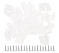 ELEOUTI 100 Pezzi Clip Ferma Striscia LED in Silicone Bianco Fissaggio a Vite un Lato, Resistente e Portatile per Strisce Luminose da 12-14mm, per Montaggio Sotto Mobile