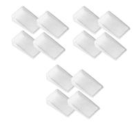 ELEOUTI 12 Pezzi Cunei per Mobili in Pvc Bianco Base Antiscivolo e Superficie Scanalata Design Inclinato per Solleva Mobili e Livellamento Porte in Ambienti Esterni e Fai da Te