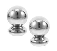 ELEOUTI 2 Pezzi Copertura per Palo Recinzione in Acciaio Inossidabile Argento, Sfera Tonda Versatile Facile Installazione per Spazi Commerciali e Abitazioni