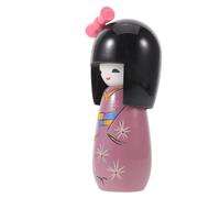 ELEOUTI Bambola Kimono Giapponese in Legno Artigianale, Statuina Decorativa Compatta per Arredamento Casa e Scrivania, Miniature Tradizionali Kokeshi per Decorazione Ristorante e Regalo