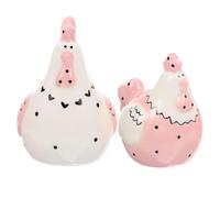 ELEOUTI Barattoli per condimenti in ceramica a forma di pollo, 2 pezzi, per sale e pepe con comode caratteristiche di cottura e conservazione, design unico per uso in cucina