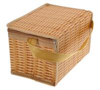 ELEOUTI Borsa Termica Pranzo con Isolamento in Film Alluminio Effetto Paglia Portatile e Capiente per Lavoro Scuola e Viaggi Outdoor Chiusura Zip Liscia e Resistente Arancione