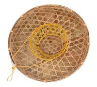 ELEOUTI Cappello da Sole Intrecciato in Bambù Stile Orientale Leggero e Sicuro Design Tessuto per Campeggio e Decorazioni Festa