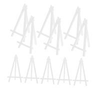 ELEOUTI Cavalletto da Tavolo Regolabile in Plastica Bianca Set da 10 Pezzi Supporto per Cavalletto Artistico Compatto per Esposizione di Piccoli Dipinti e Foto per Eventi e Ufficio