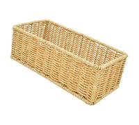 ELEOUTI Cesto Porta Posate in Rattan Sintetico Intrecciato Contenitore Organizer per Cucchiaio Forchetta e Bottiglie Decorazione Rustica per Cucina e Casa