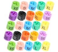 ELEOUTI Etichette Dimensioni Colorate e 200 per Plastica Appendiabiti in Codifica 2xs-5xl , Resistente Non Si Cancella , per Organizzare Abbigliamento Negozi e Armadi