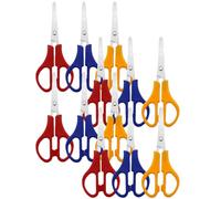 ELEOUTI Forbici per Studenti Facili da Usare e Sicure con Scala 12 Pezzi, Forbici Arrotondate Acciaio Inossidabile e Plastica Colore Casuale per Lavori Artigianali DIY e