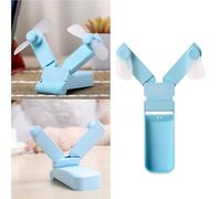 ELEOUTI Mini Ventilatore Portatile Ricaricabile Doppia Testa, Silenzioso e Compatto in Plastica, per Creare Un'atmosfera Estiva a Casa o Sul Posto di Lavoro