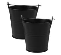ELEOUTI Secchio per Grasso Barbecue in Ferro Nero 2 Pezzi per Catturare Grasso e Olio Accessori Barbecue per Cucina Casalinga e Picnic