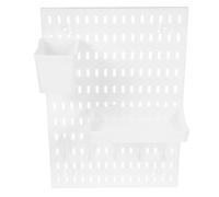 ELEOUTI Set 1 Kit Organizer Parete Pannello Forato Bianco in Plastica per Cucina Resistente a Deformazioni Installazione senza Fori e Grande Capacità