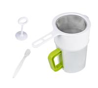 ELEOUTI Set 1 Pezzo Tazza Filtro per Latte di Soia in Plastico e Nailon Resistente Alta Temperatura Bastoncino, Filtro Riutilizzabile per Succo e Tè