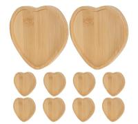 ELEOUTI Set 10 Sottobicchieri Fai da Te in Bambù a Forma di Cuore, Basi per Mosaico Artistiche, Resistenti al Calore, per Bevande e Vasi, per Progetti Artigianali e Decorazioni