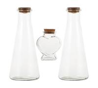 ELEOUTI Set 3 Pezzi Bottiglie in Vetro per Cerimonia Tappi in Sughero, Design Elegante e Resistente, per Rito della Sabbia al Matrimonio