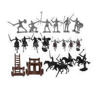 ELEOUTI Set di Giocattoli Esercito Medievale Cavalleria in Plastico, Figure Miniaturizzati per Gioco Educativo e Decorazione di Festa
