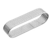 ELEOUTI Stampo per Torta Ovale 9,4 Cm in Acciaio Inox 304 Perforato, Anello Mousse per Crostate e Dessert Monoporzione, Accessorio Cucina per Pasticceria e Quiche