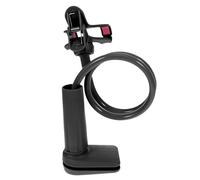 ELEOUTI Supporto per Smartphone con Base a Spirale Nero in Abs, Clip Doppia Regolabile, Compatibile con Telefoni Fino a 6,3 Pollici per Scrivania e Camera da Letto