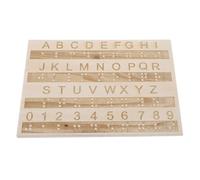 ELEOUTI Tabellone in Legno Alfabeto Braille per Principianti, Gioco Educativo Tattile Numeri e Lettere, Strumento Didattico e Adulti Non Vedenti Colore Casuale