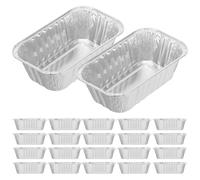 ELEOUTI Teglie per Pane in Alluminio 50 Pezzi, Scatole da Forno Rettangolari Usa e Getta, Tortiere per Plumcake per Cottura e Conservazione in Casa, Adatte per Dolci e Dessert