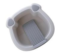 ELEOUTI Vaschetta per Lavare i Piedi e Viso del ASSE per Lavaggio a Mano Lavabo Portatile in Plastica Spessa Grigio Piccolo per Bagno Cucina e Campeggio