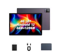 Elepad Tablet Android 2K da 10,51 pollici, durata della batteria per tutto il giorno, tablet a sei core + grande visualizzazione, 128 GB ROM 6 GB RAM, 5 MP+13 MP tablet a doppia fotocamera PC
